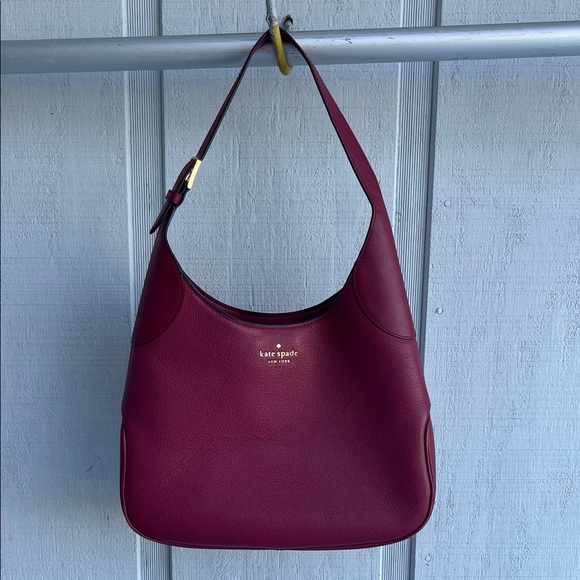kate spade Handbags - Kate Spade Aster Shoulder Bag Cranberry Cocktail Pebbled Leather EUC WKR00567